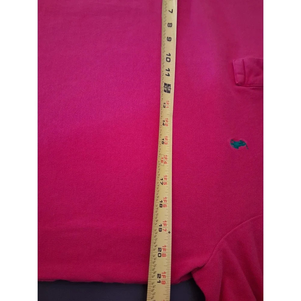 Polo Ralph Lauren Mens Classic Fit Dark Pink Cotton Mesh Pique Polo Shirt Medium